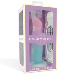 Dildo Dildo with Vibration and Suction Cup Gradient Colour 17 cm