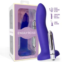 Väriä vaihtava dildo, violetista pinkiksi, 14 cm | Noks.fi