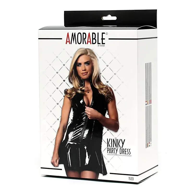 AMORABLE lakkamekko vetoketjulla | S, M, L