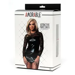 AMORABLE wetlook-minimekko pitsillä
