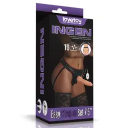 LOVETOY 7.5 strap-on värisevällä dildolla