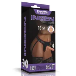 LOVETOY Strap-on 7.0 värisevällä dildolla