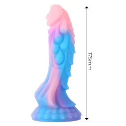 Pimeässä hohtava lohikäärmedildo, 18 cm | Noks.fi
