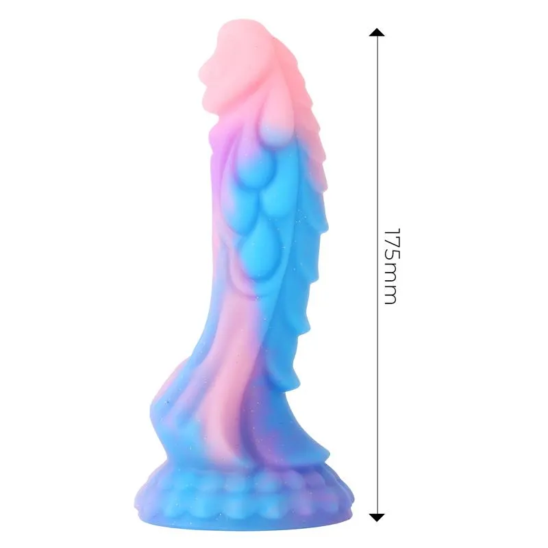Pimeässä hohtava lohikäärmedildo, 18 cm | Noks.fi