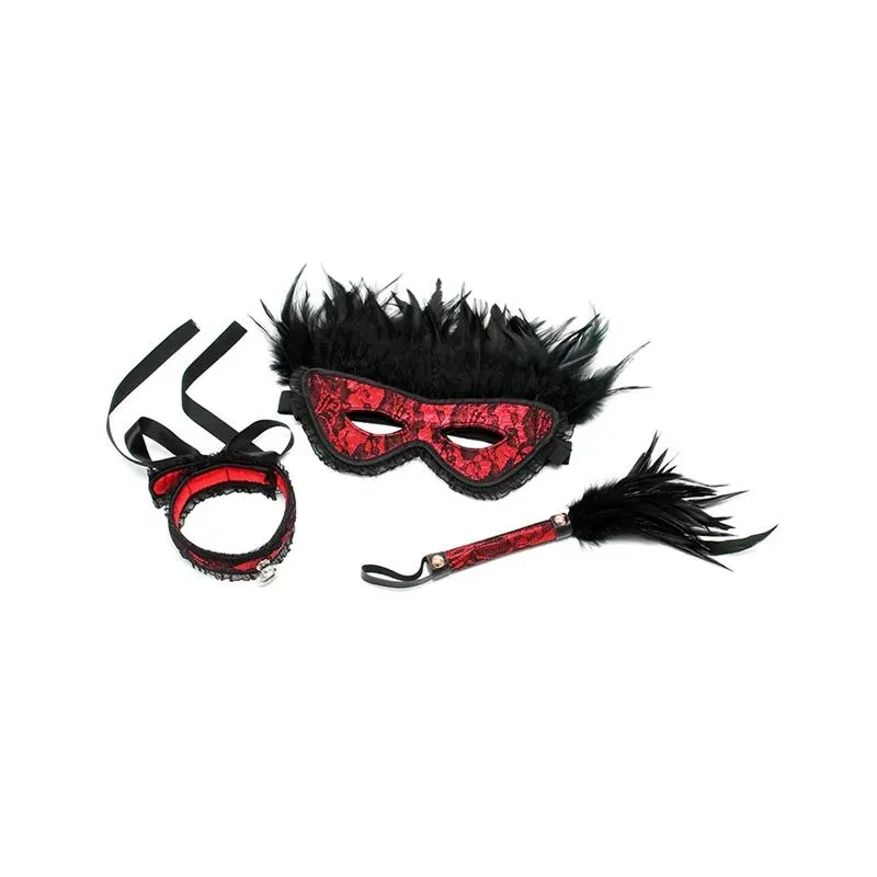 BONDAGE PLAY Dominiset de Lujo setti, punainen