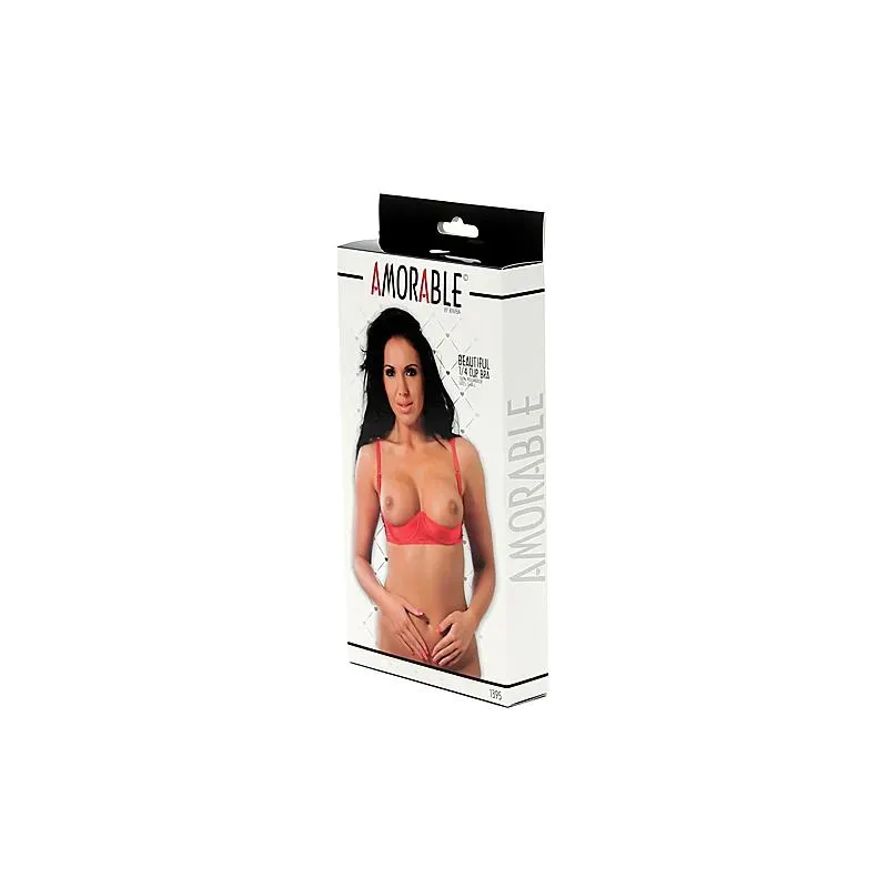 AMORABLE Open Bra Red avokuppinen rintaliivi