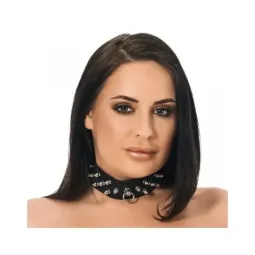 BONDAGE PLAY nastoitettu nahkakaulapanta