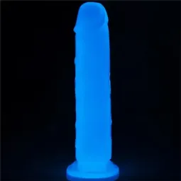LOVETOY Lumino 8 hehkuva dildo, sininen