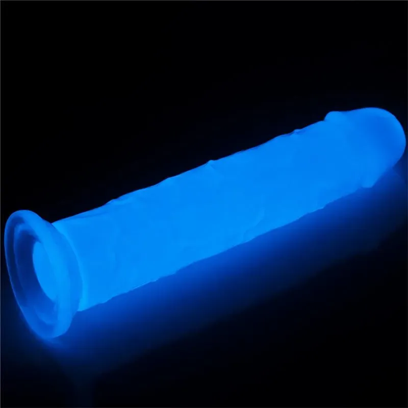 LOVETOY Lumino 8 hehkuva dildo, sininen
