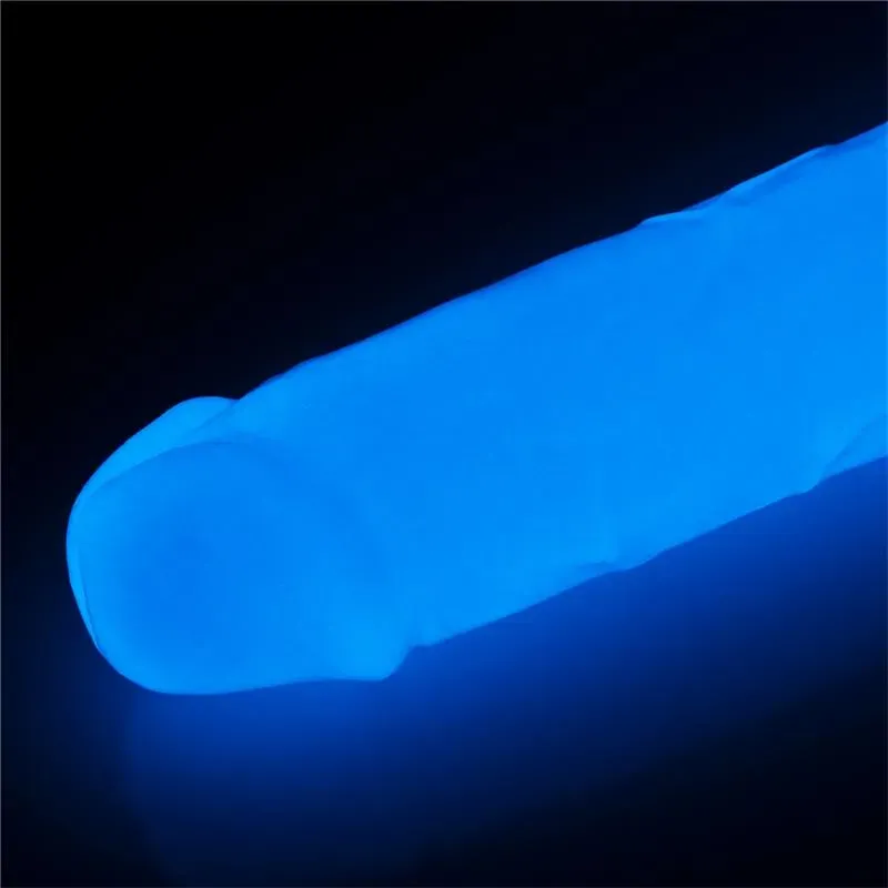 LOVETOY Lumino 8 hehkuva dildo, sininen