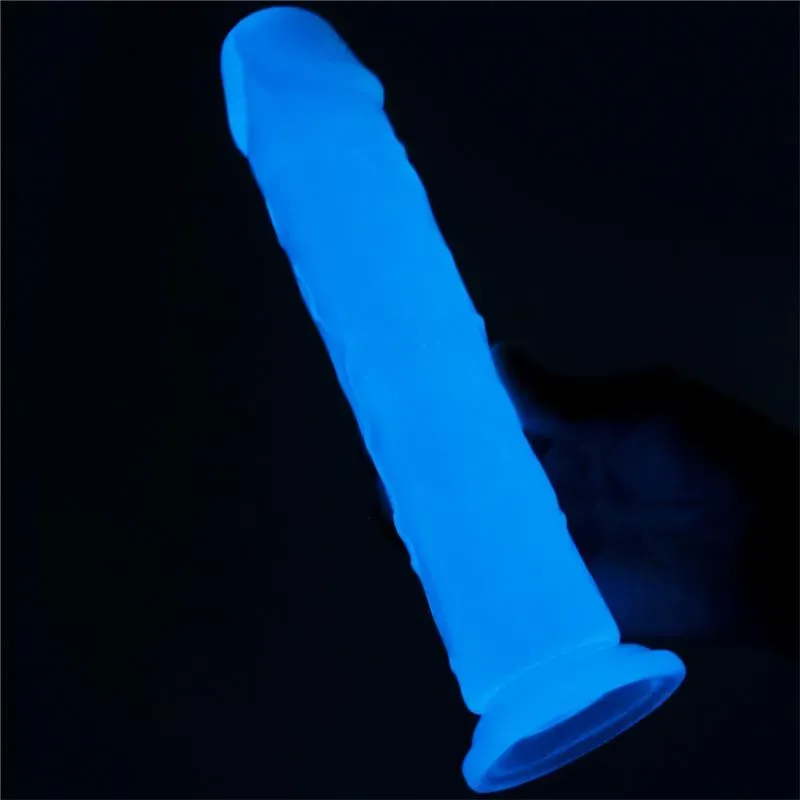 LOVETOY Lumino 8 hehkuva dildo, sininen