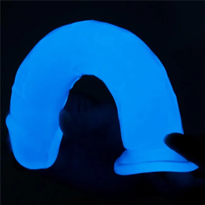 LOVETOY Lumino 8 hehkuva dildo, sininen