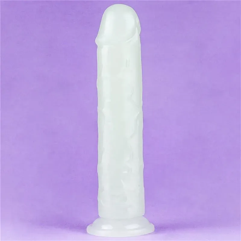 LOVETOY Lumino 8 hehkuva dildo, sininen
