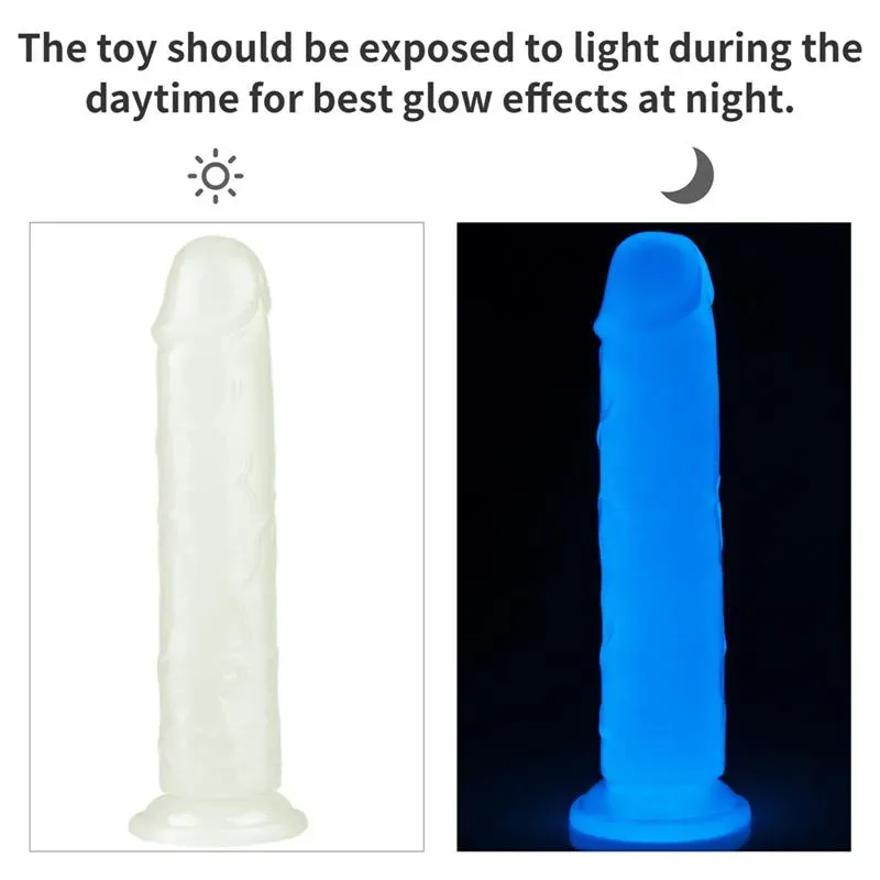 LOVETOY Lumino 8 hehkuva dildo, sininen