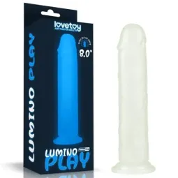 LOVETOY Lumino 8 hehkuva dildo, sininen