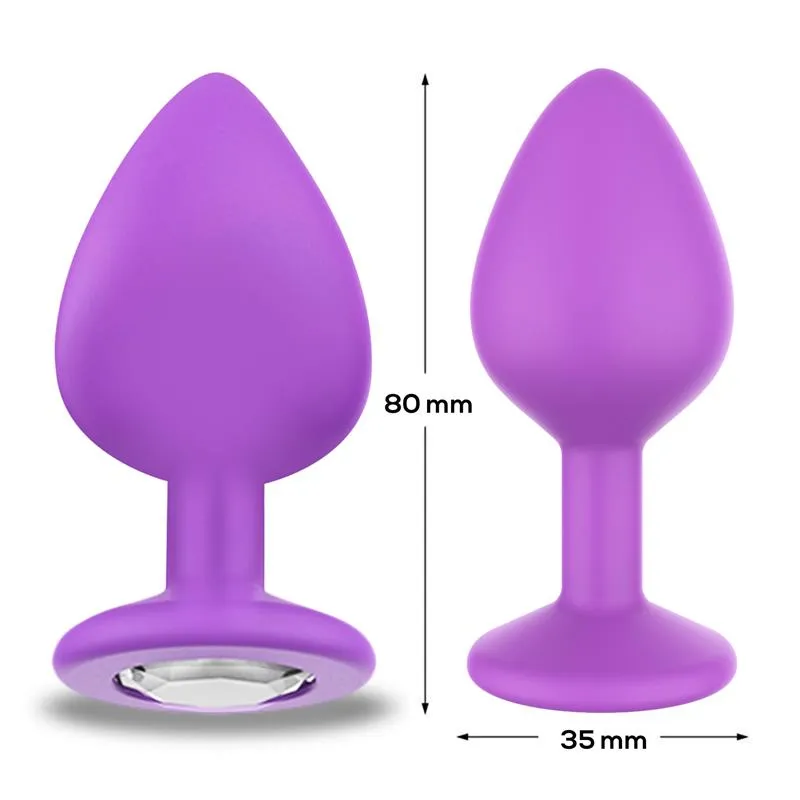 Kimalteleva anaalitappi, violetti, koko M | Noks.fi