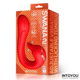 Swana vibraator „licking tongue“ funktsiooniga, reguleeritava nurgaga