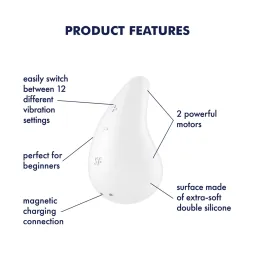 Satisfyer Dew Drop klitorisvibraattori, valkoinen | Noks.fi