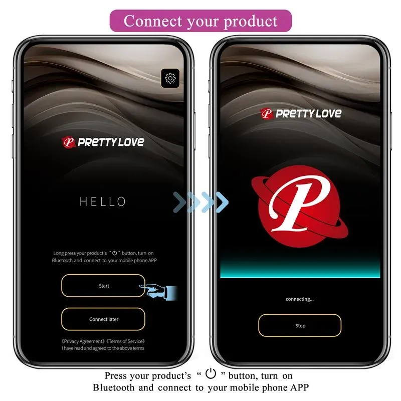 PRETTYLOVE G-pistevibraattori sovelluksella