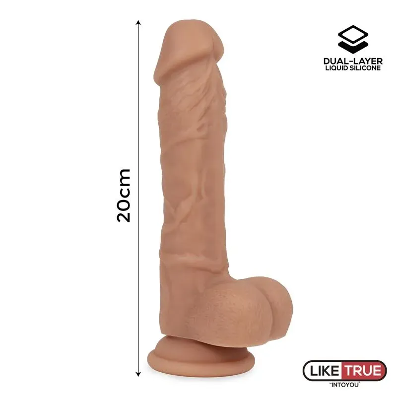 LIKETRUE realistinen dildo, nestemäinen silikoni, 20 cm