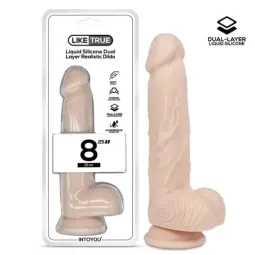 LIKETRUE realistinen dildo 21 cm, nestesilikoni