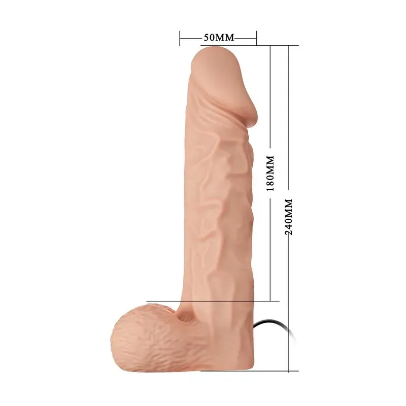 BAILE värisevä valjasdildo 9.4 silikonista
