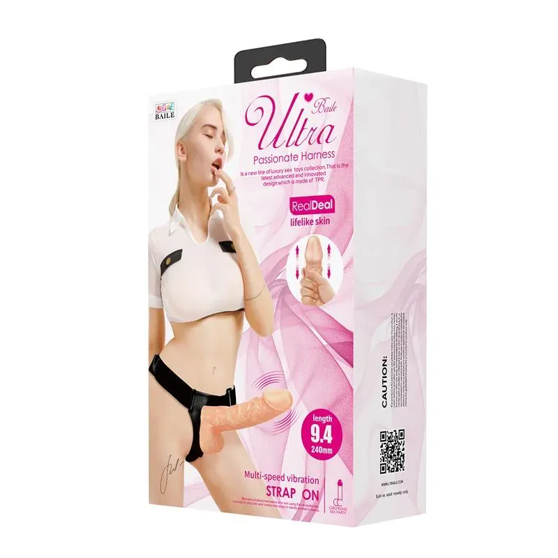 BAILE värisevä valjasdildo 9.4 silikonista