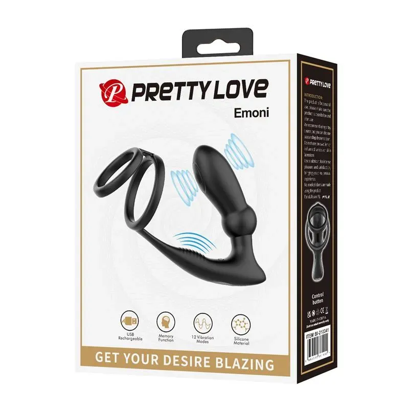 PRETTYLOVE Emoni anaalitappi ja penisrengas