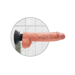 KING COCK realistinen värisevä dildo kiveksillä
