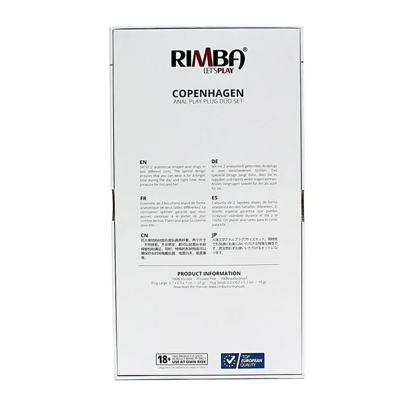 RIMBA TOYS Copenhagen anaalitapit, 2 kpl