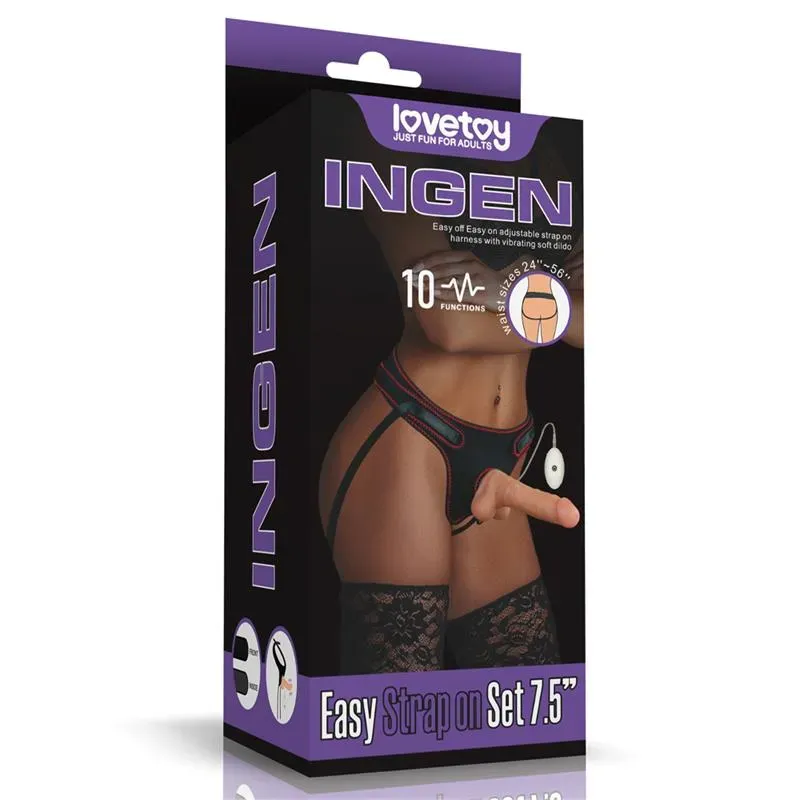 LOVETOY Strap-on 7.5 värisevä valjasdildo