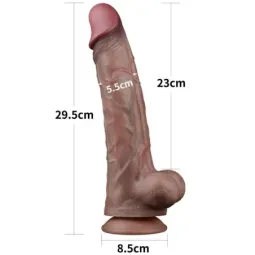 LOVETOY Dual Layered realistinen silikonidildo 29,5 cm