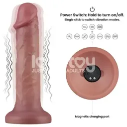 LOVETOY Dual Density värisevä dildo, 20 cm