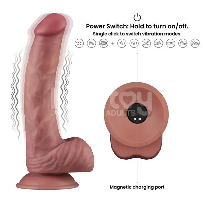 LOVETOY värisevä dildo, kaksitiheys, 23 cm