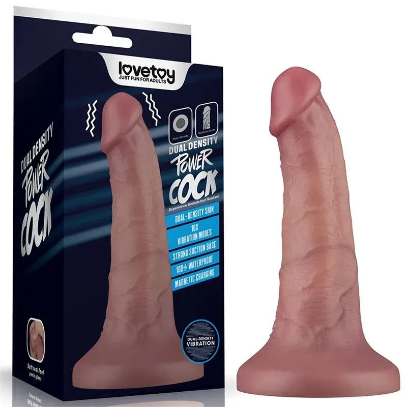 LOVETOY värisevä dildo, kaksitiheys, 16 cm