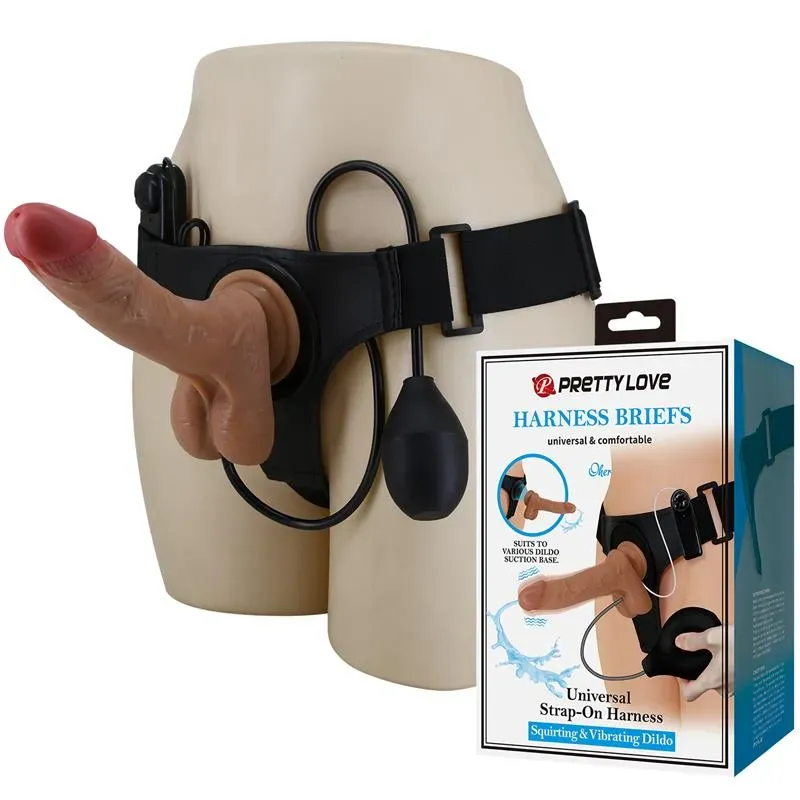 PRETTYLOVE Oher strap-on värinällä ja dildolla