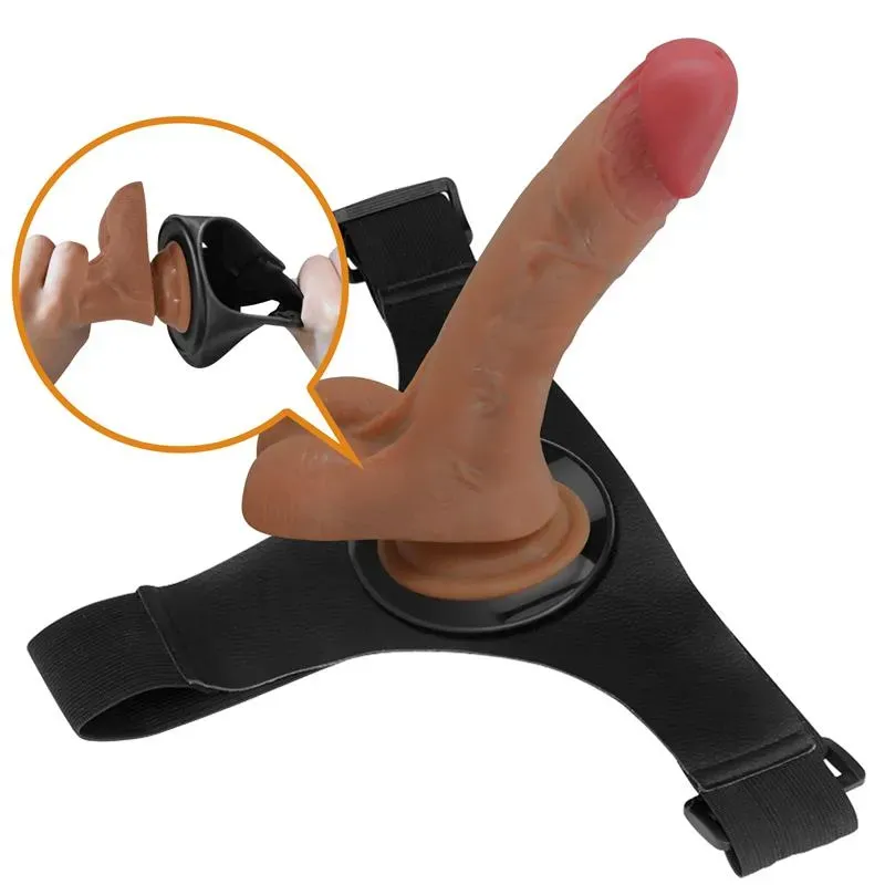 PRETTYLOVE Oher strap-on värinällä ja dildolla
