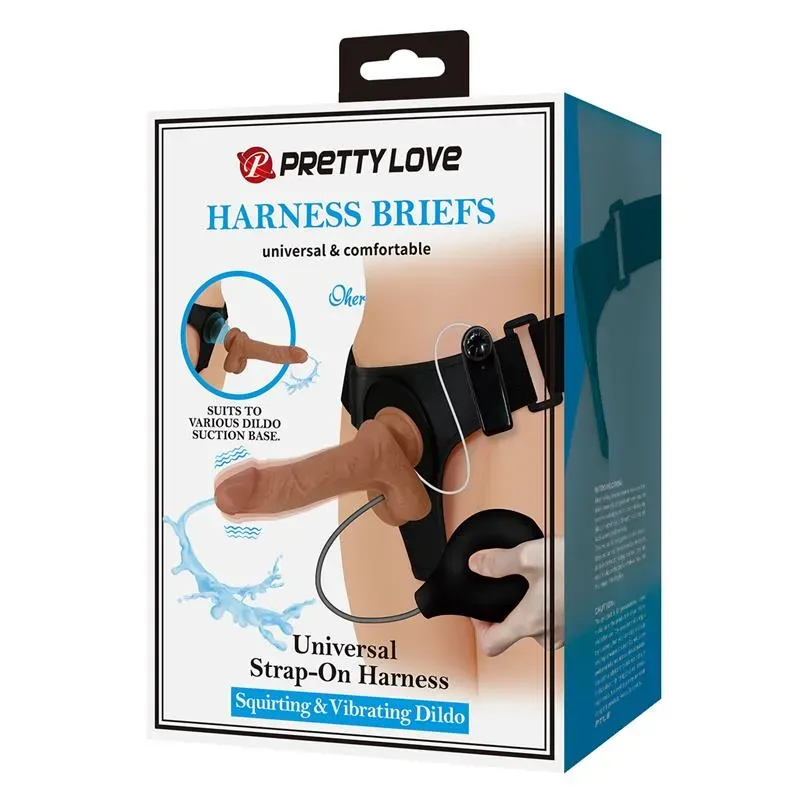 PRETTYLOVE Oher strap-on värinällä ja dildolla
