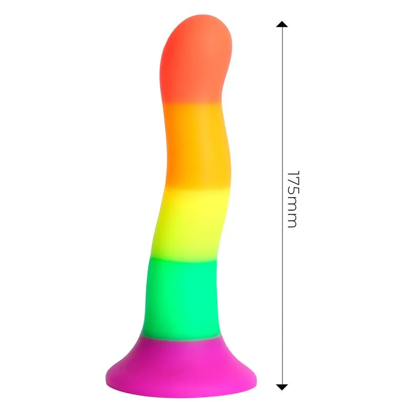 Dildo sateenkaaren väreissä, 18 cm | Noks.fi